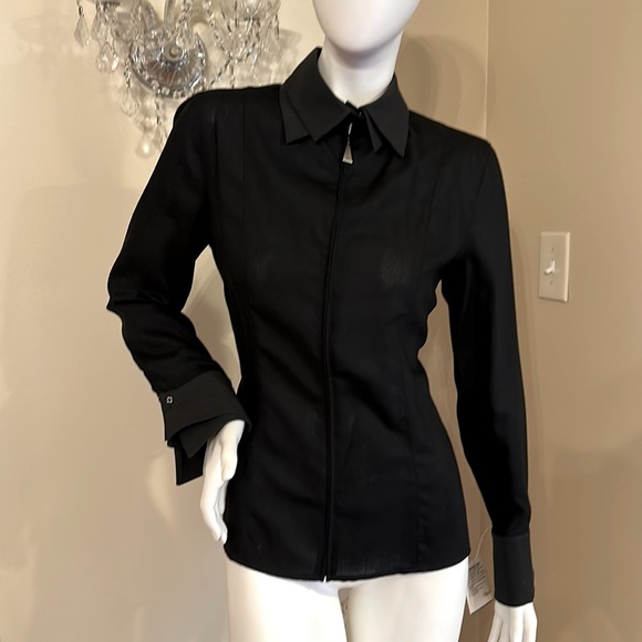MONTAMA CLAUDE MONTANA PARIS CUFFS SHIRT BLOUSE ZIPPER SIZE 46 ITALY